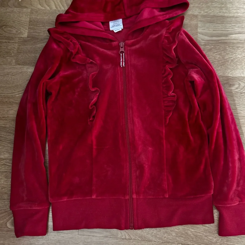 Wonder Nation Red Velvet Ruffle Jacket for girls